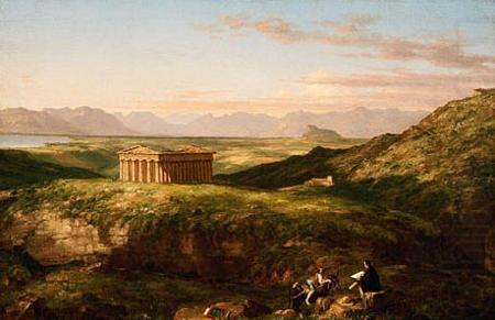 The Temple of Segesta with the Artist Sketching (mk13), Thomas Cole